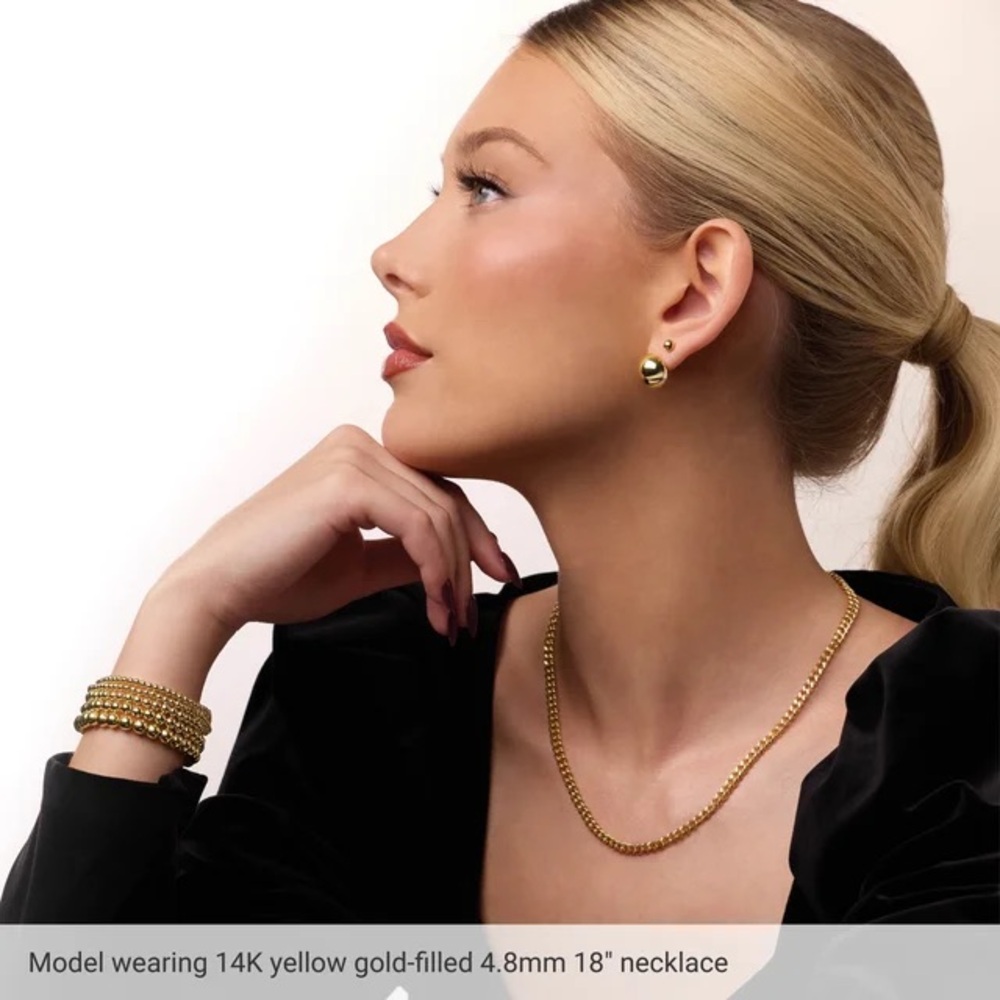 14K Yellow Gold-Filled 4.8mm Curb Chain Necklace – 20 Inches long